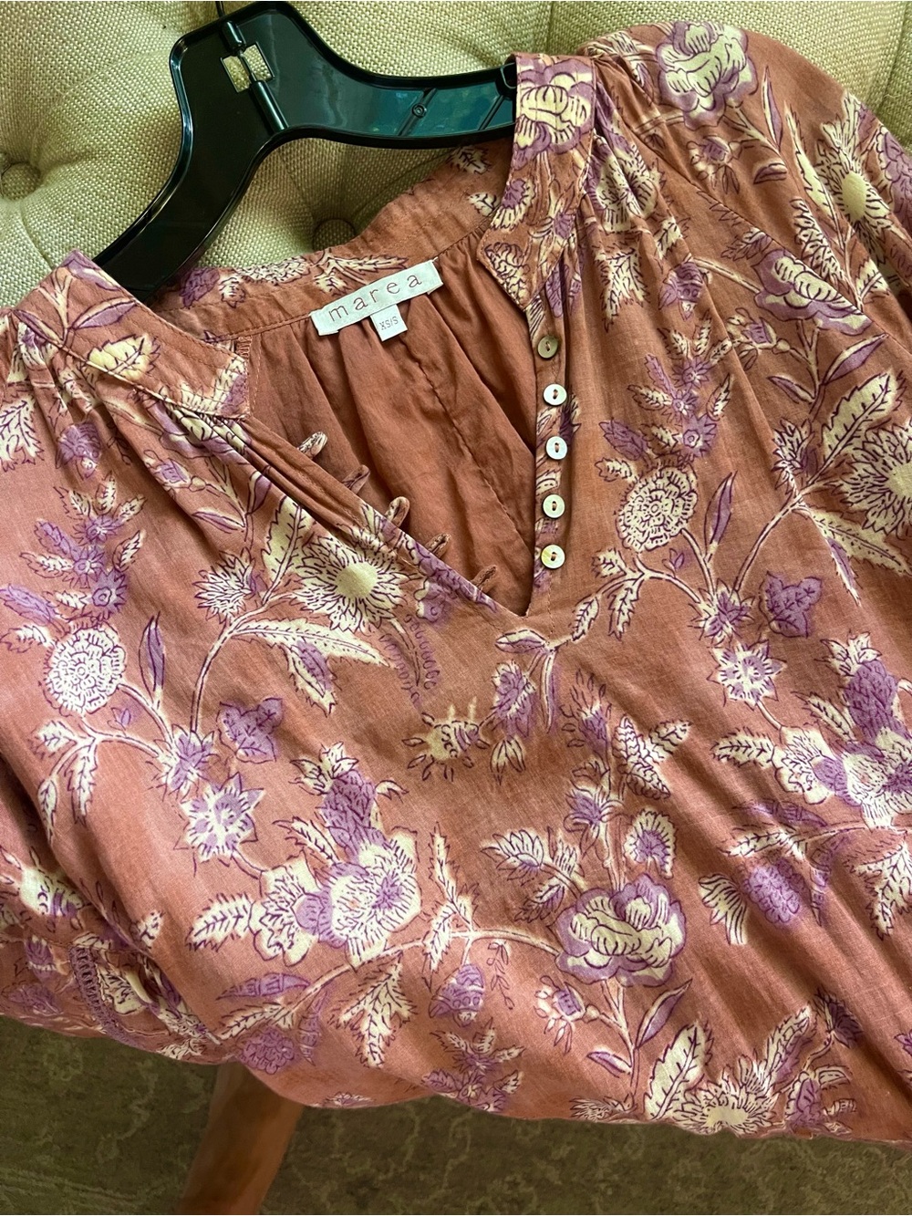 Marea Floral dress- Dusty Rose with Lavender - Picture 2 of 2